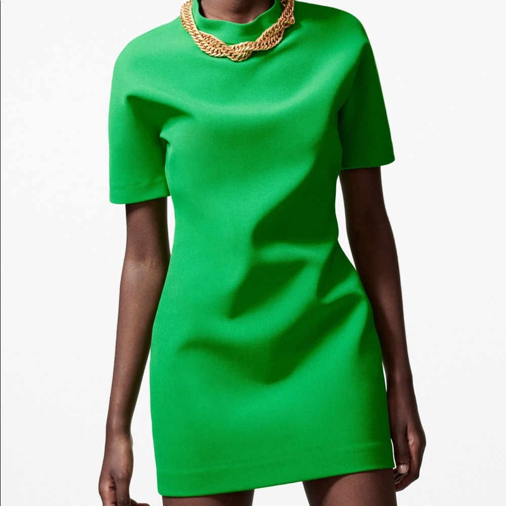 Zara green mini dress